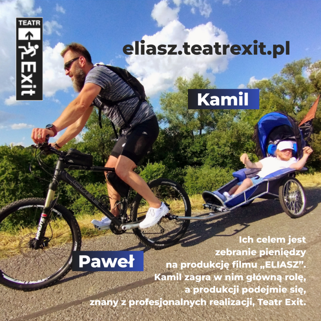 Paweł i Kamil na trasie. Ich celem jest zebranie pieniędzy na produkcje filmu "Eliasz". Kamil zagra w nim główną rolę, a produkcji podejmie się, znany z profesjonalnych realizacji, Teatr Exit.